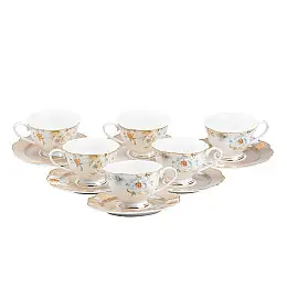 Чайный сервиз на 6 персон керамический TS Kitchen Rose hip белый (HP23412)