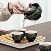 Дорожній набір Lesko blue для чайної церемонії керамічний з 6 предметів (12024-67015)