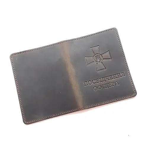 Шкіряна обкладинка на посвідчення офіцера DNK Leather-Officer-doc-H-col.F коричневий