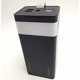 Повербанк turbo з LED ліхтариком Maxmate з швидкою зарядкою 30000mAh USB/MicroUSB/Type-C MMP30KP 22.5W чорний