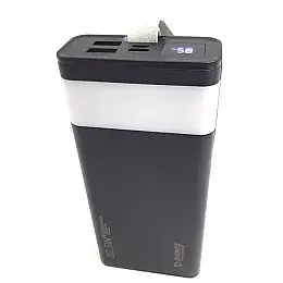 Повербанк turbo з LED ліхтариком Maxmate з швидкою зарядкою 20000mAh 2USB MMP20KP 22.5W чорний