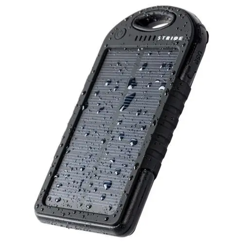 Power Bank Solar A50 + фонарь 12 LED с солнечной панелью 5000 mAh Черный (A50)