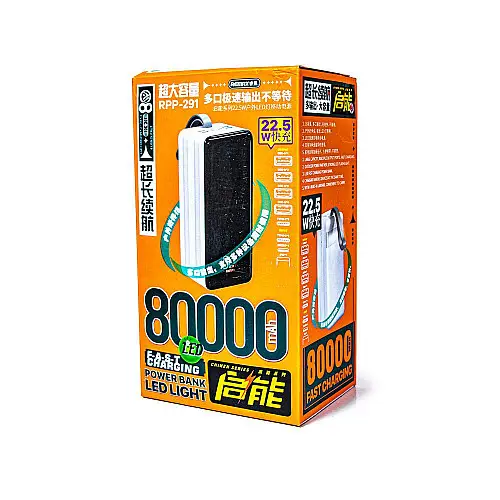 Універсальна мобільна батарея Remax 80000mAh Чорна та Біла (1259615310)