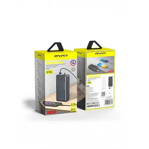 УМБ 30000mAh Power Bank Awei P7K Чорний