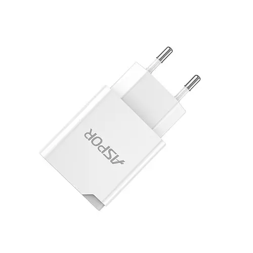 Сетеве зарядний пристрій Aspor A826 PD (20W/USB/Type-C) + кабель Type-C – Type-C - білий