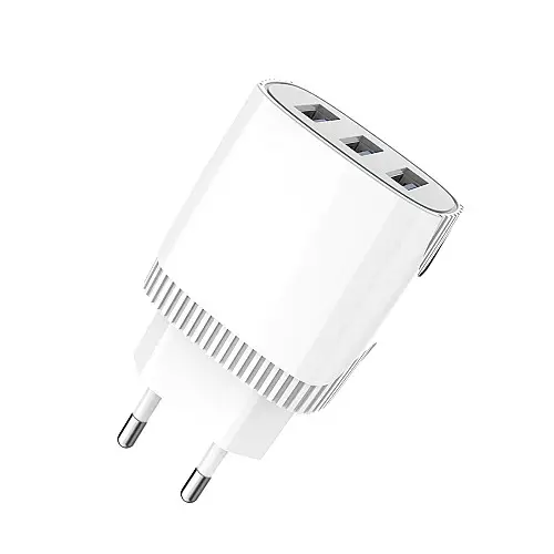 Сетеве зарядне пристрій Aspor A813 (3USB/3.4A) + USB кабель Lightning - білий