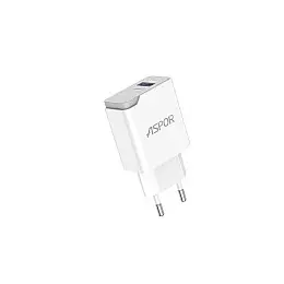 Сетевий зарядний пристрій Aspor A827 IQ (USB/2.4A) - білий