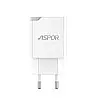 Сетевий зарядний пристрій Aspor A827 IQ (USB/2.4A) - білий