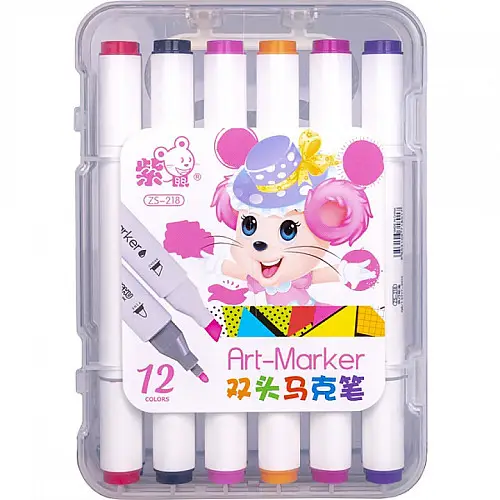 Набір фломастерів Bambi 12 кольорів "Art - Marker" 218-12 в пластиковому боксі