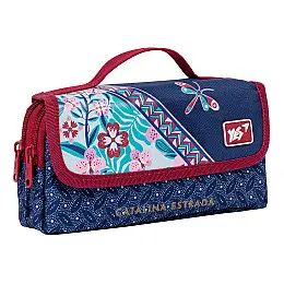 Пенал м'який YES PH-2-2 Catalina Estrada.Pattern синій/фіолетовий (533009)