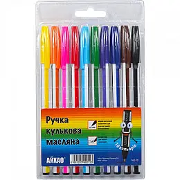Набір ручок масляних Metr+ "АЙХАО" 10 кольорів 563-10