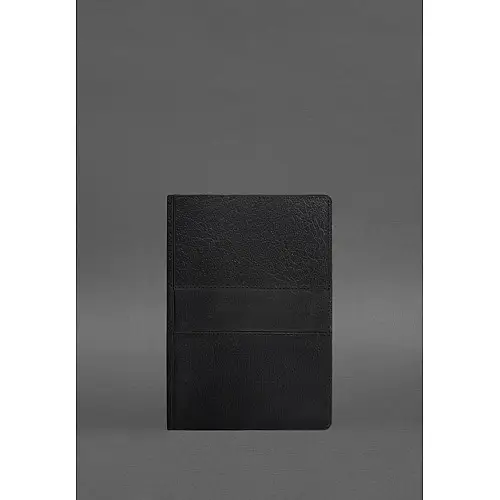 Кожаный блокнот А5 (софт-бук) 9.3 черный краст BlankNote