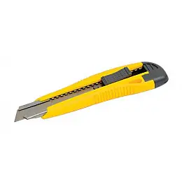 Ніж 18 мм ABS пластик з металевим напрямком кнопковий фіксатор 2 леза MASTERTOOL GM (17-0106)