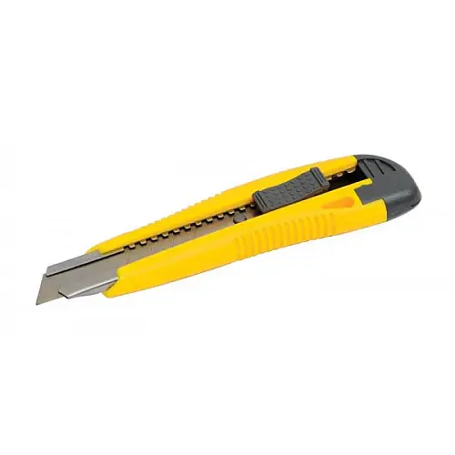 Ніж 18 мм ABS пластик з металевим напрямком кнопковий фіксатор 2 леза MASTERTOOL GM (17-0106)