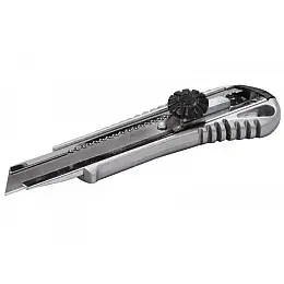 Ніж 18 мм металевий з напрямною гвинтовий замок MASTERTOOL GM (17-0198)