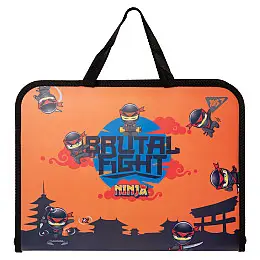 Папка-портфель YES FC на молнии с тканевыми ручками Ninja (492169)