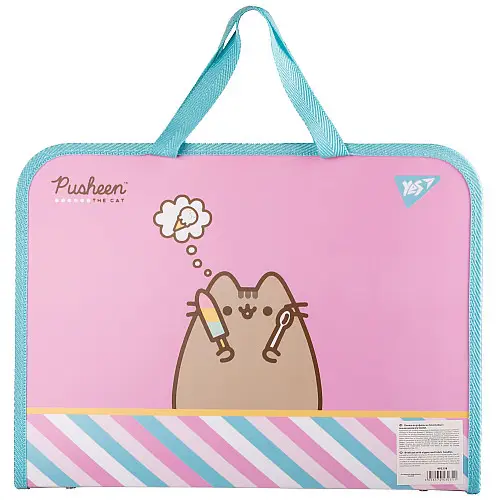 Папка-портфель YES FC на молнии с тканевыми ручками Pusheen. Stormy (492238)