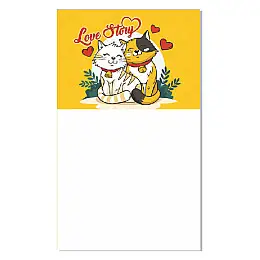 Блокнот на магніті Love story Котики Jumbi Kt30072101 30 аркушів