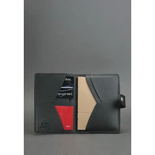 Кожана обкладинка для паспорта BlankNote 3.0 Чорна (BN-OP-3-g)