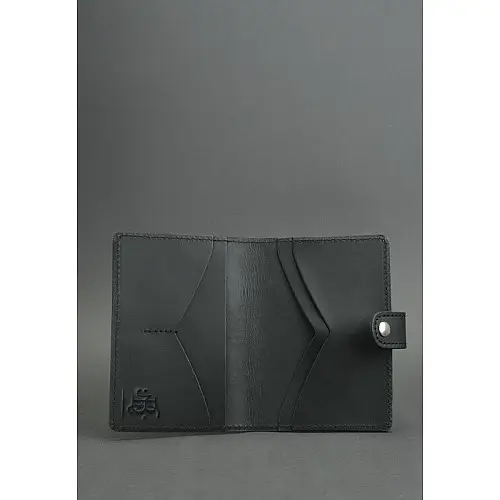 Кожана обкладинка для паспорта BlankNote 3.0 Чорна (BN-OP-3-g)