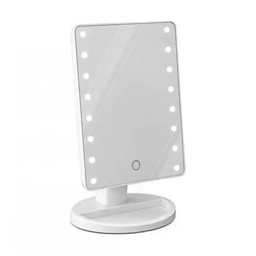 Настільне дзеркало з підсвіткою 16 LED Mirror Біле