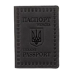 Кожаная обложка для паспорта європейської якості Shvigel 16132 Сірий (16132)