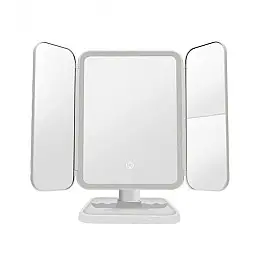 Косметическое настольное зеркало RIAS XW-810X с LED подсветкой трехстворчатое White