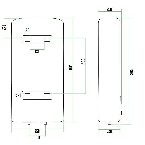 Водонагреватель Thermo Alliance 50 Л, Сухой Тэн 1Х(0,8+1,2) Квт Dt50V20G(Pd)-D/2