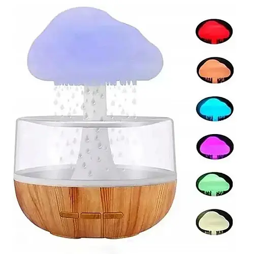 Увлажнювач повітря RIAS Облако RGB з ефектом дощу 300ml Коричневий (3_04347)