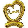 Шарик фольгований на підлогу Серце LOVE золотистий Mic (FL-013)