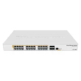 Комутатор MikroTik CRS328-24P-4S+RM (24x1G PoE+, 4xSFP+, 450W макс, L3)