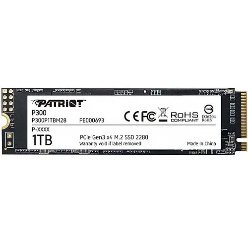 Накопичувач SSD 1TB Patriot P300 M.2 2280 PCIe NVMe 3.0 x4 TLC (P300P1TBM28)