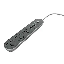 Удлинювач мережевий Ldnio SC3301, 3USB, 3 розетки, 1.6м, чорний