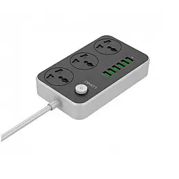 Сетевий фільтр LDNIO SE3604, 6USB, 3 розетки, 1.6м