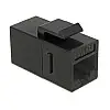 Перехідник мережевий Delock RJ45 UTP6 F/F Keystone 1:1 Gold чорний (70.08.6381)