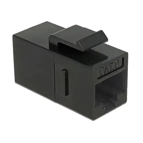 Перехідник мережевий Delock RJ45 UTP6 F/F Keystone 1:1 Gold чорний (70.08.6381)