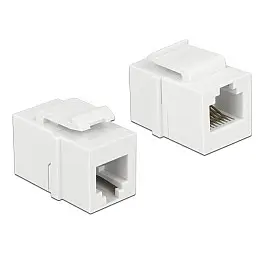 Перехідник телефонний Delock RJ12 F/F Keystone LSA білий (70.08.6380)
