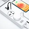 Сетевий фільтр подовжувач XO-WL04 2 Розетки 10A 3 USB 2.4A 1.8 м Білий