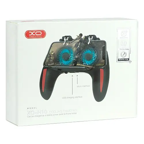 Бездротовий геймпад триггер з вентилятором XO H10 Dual Fan Charging на 2500 mAh Чорний