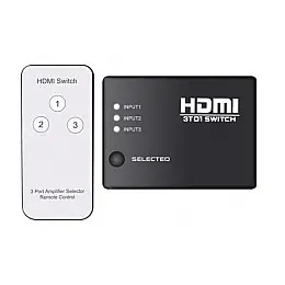 HDMI-переключатель (switch) RIAS SY-301 3xHDMI з пультом ДУ Black (3_00569)