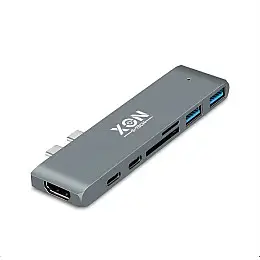 USB-хаб XON SmartHub Pro 7 в 1 HDMI SD/TF 2xType-C 2xUSB3.0 Серый (UHCCP074300G 5191)