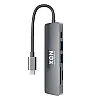USB-хаб XON SmartHub 6 в 1 SD/TF + Type-C + USB3.0 + 2хUSB2.0 Серый (UHCHP062322G 5139)
