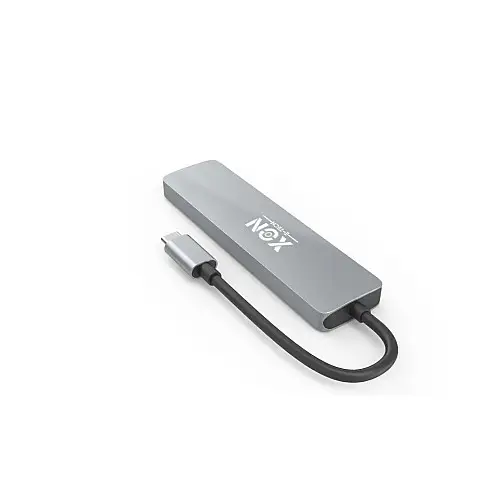 USB-хаб XON SmartHub 6 в 1 SD/TF + Type-C + USB3.0 + 2хUSB2.0 Серый (UHCHP062322G 5139)