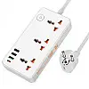 Удлинитель мережевий Hoco AC8A Багатофункціональний 3USB 1Type-C,PD 18W 3.4A 1.5m Білий