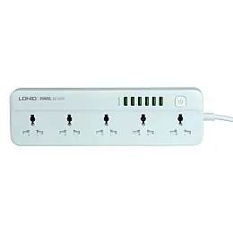 Удлинювач мережевий LDNIO SC5614 5 розеток і 6 USB 5V 3.4A 17W 2 м Білий