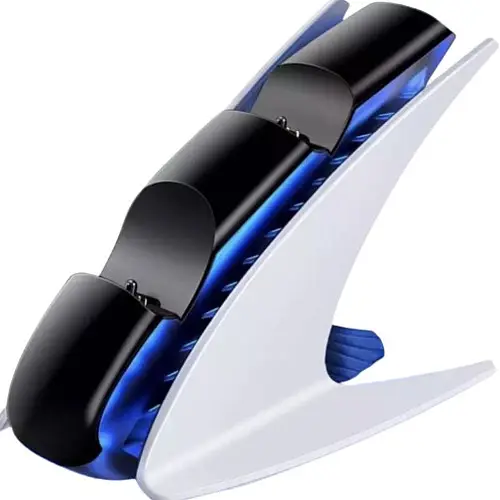 Зарядка для джойстика PS 5 Dobe для PlayStation 5 PS 5 DualSense на 2 геймпада з LED підсвіткою P5V Білий