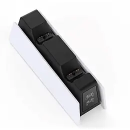 Зарядка для джойстика BebonCool для PlayStation 5 PS 5 DualSense Dualsense Edge на 2 геймпада з LED RGB Білий