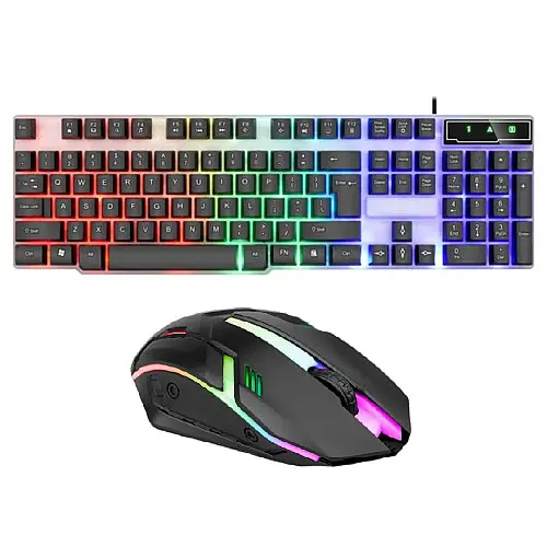 Комплект проводной игровая клавиатура и мышь RIAS KM-5003 с RGB подсветкой USB (3_04416)