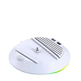 Вертикальний стенд BebonCool для Sony PlayStation PS5 Slim з RGB підсвіткою та 2 USB Hub Білий