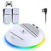 Вертикальний стенд BebonCool для Sony PlayStation PS5 Slim з RGB підсвіткою та 2 USB Hub Білий